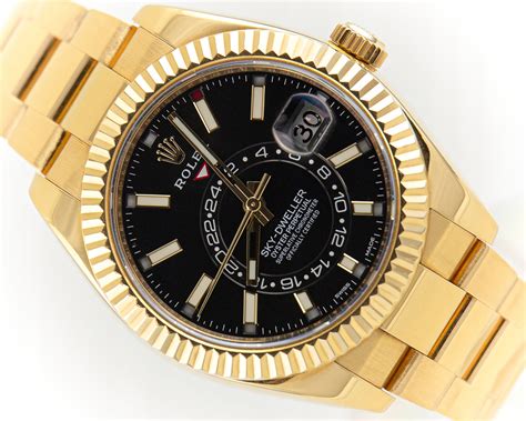 used rolex sky dweller gold|rolex gold sky dweller price.